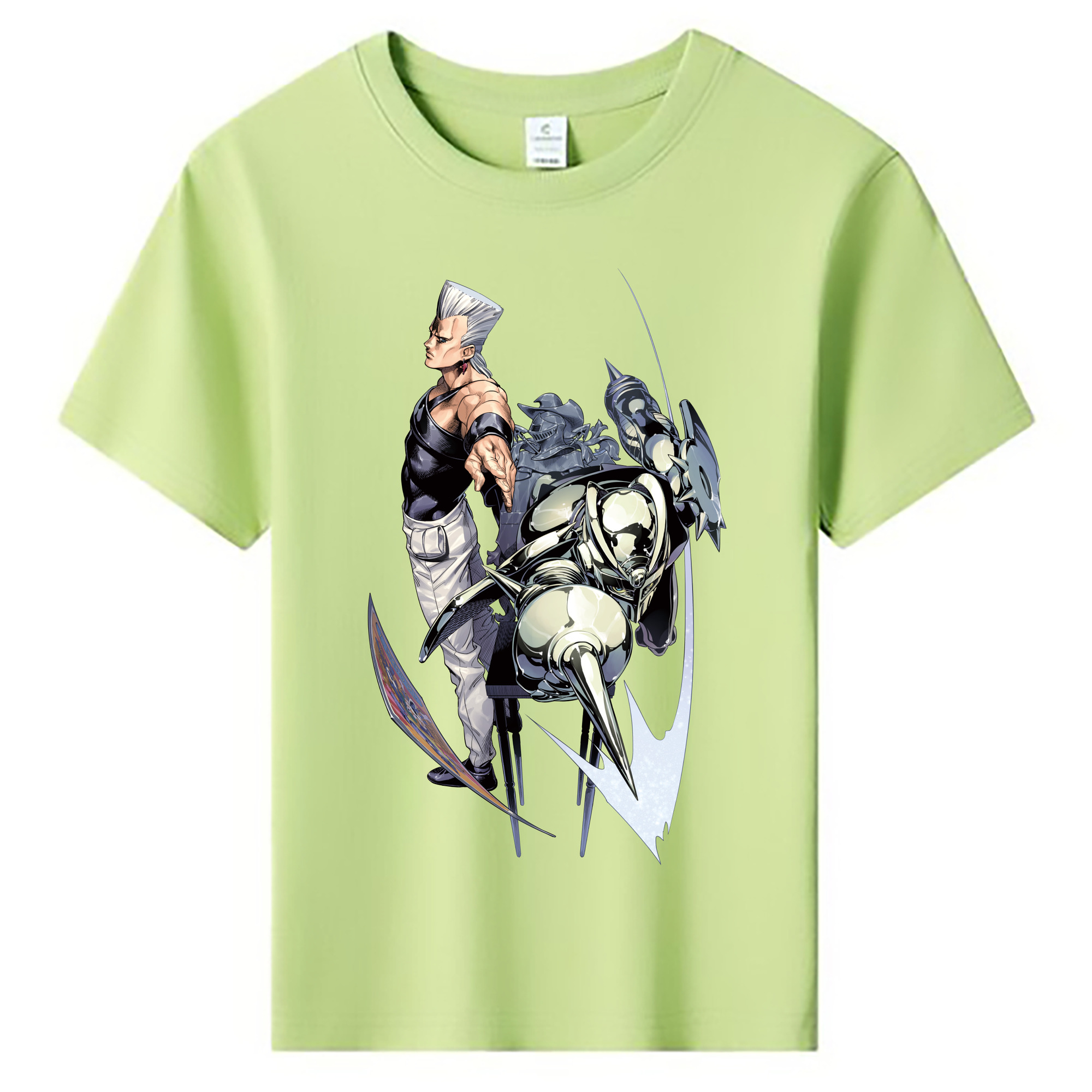 （画像用） ジョジョの奇妙な冒険 ジャン＝ピエール?ポルナレフ JoJo's Bizarre Adventure Jan Pierre Polnareff 綿100％キッズTシャツ（フロントプリント）